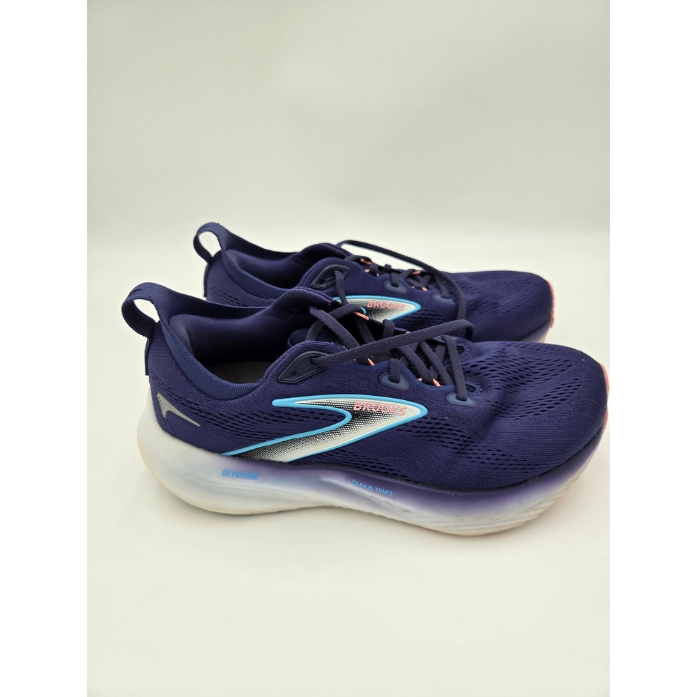 Brooks Glycerin 22 Womens‎ Size 9 2E Running Shoes Navy Purple Blue Coral